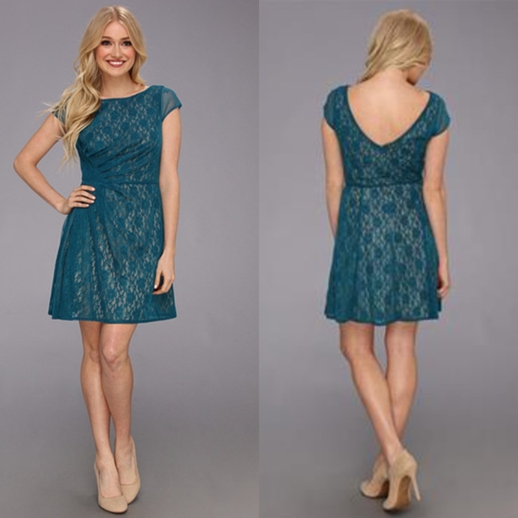 πππππ’π₯ $πππ Blue Teal lace dress Jessica Simpson Size 12 New with tags - Picture 2 of 16